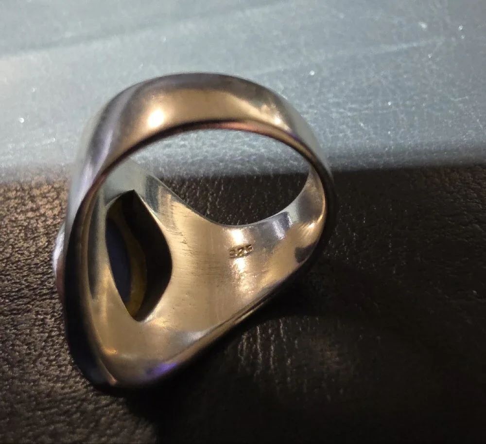 925 Blue Stone Signet Ring